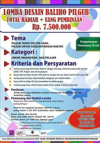 Lomba Desain Baliho Pilgub 2013