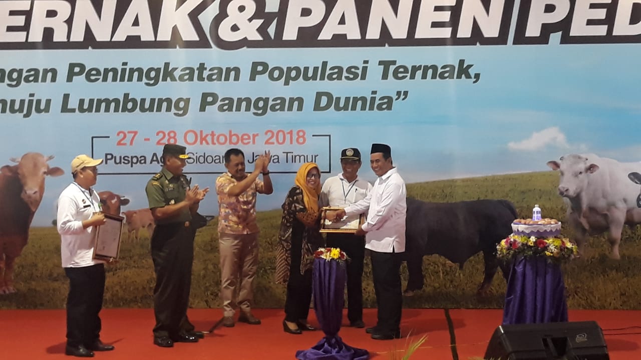 KUNJUNGAN KEMENTAN  PADA PUNCAK ACARA KONTES TERNAK PANEN PEDET JAWA TIMUR DI SIDOARJO