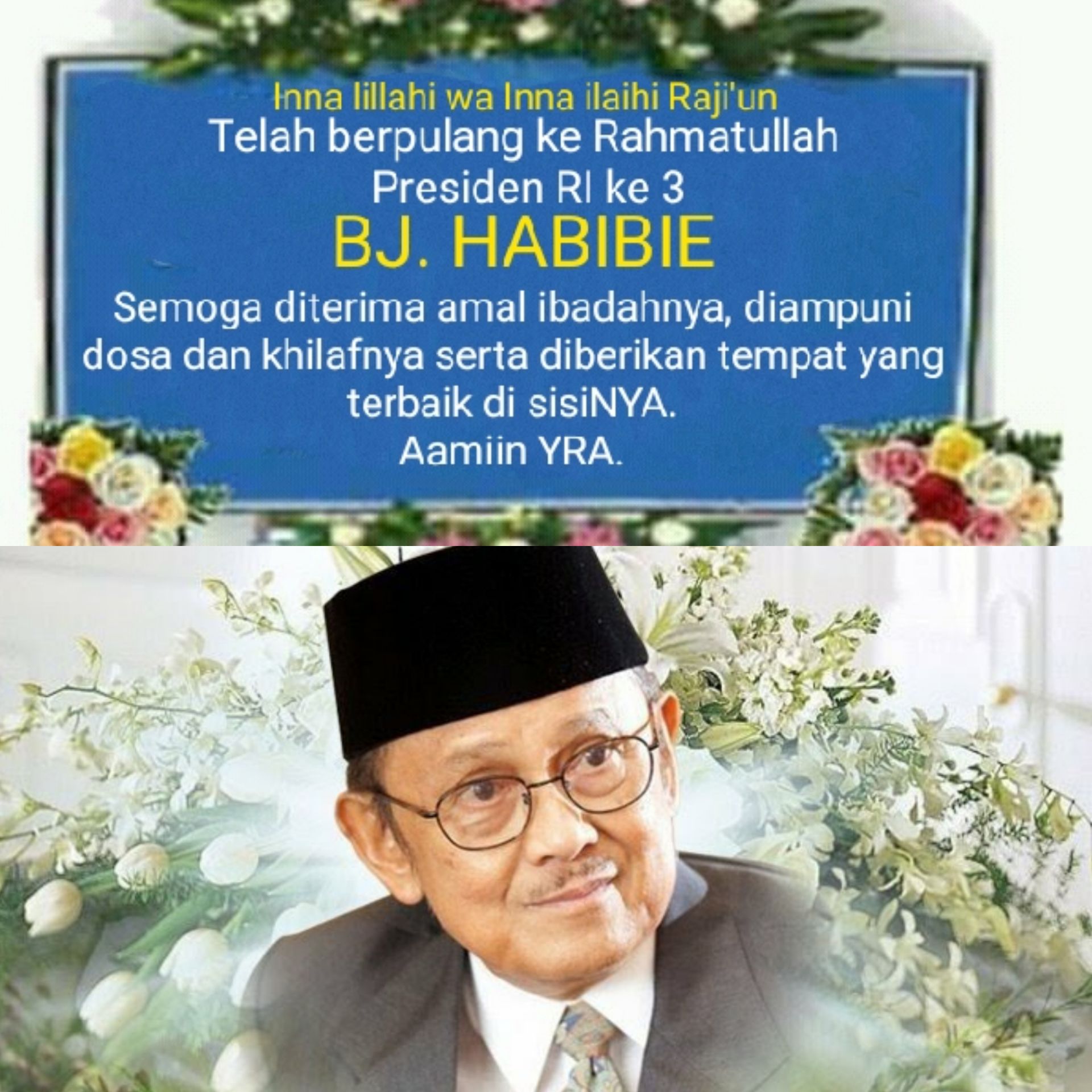 Siaran pers duka cita disnak atas meninggalnya bapak presiden RI BJ habibi