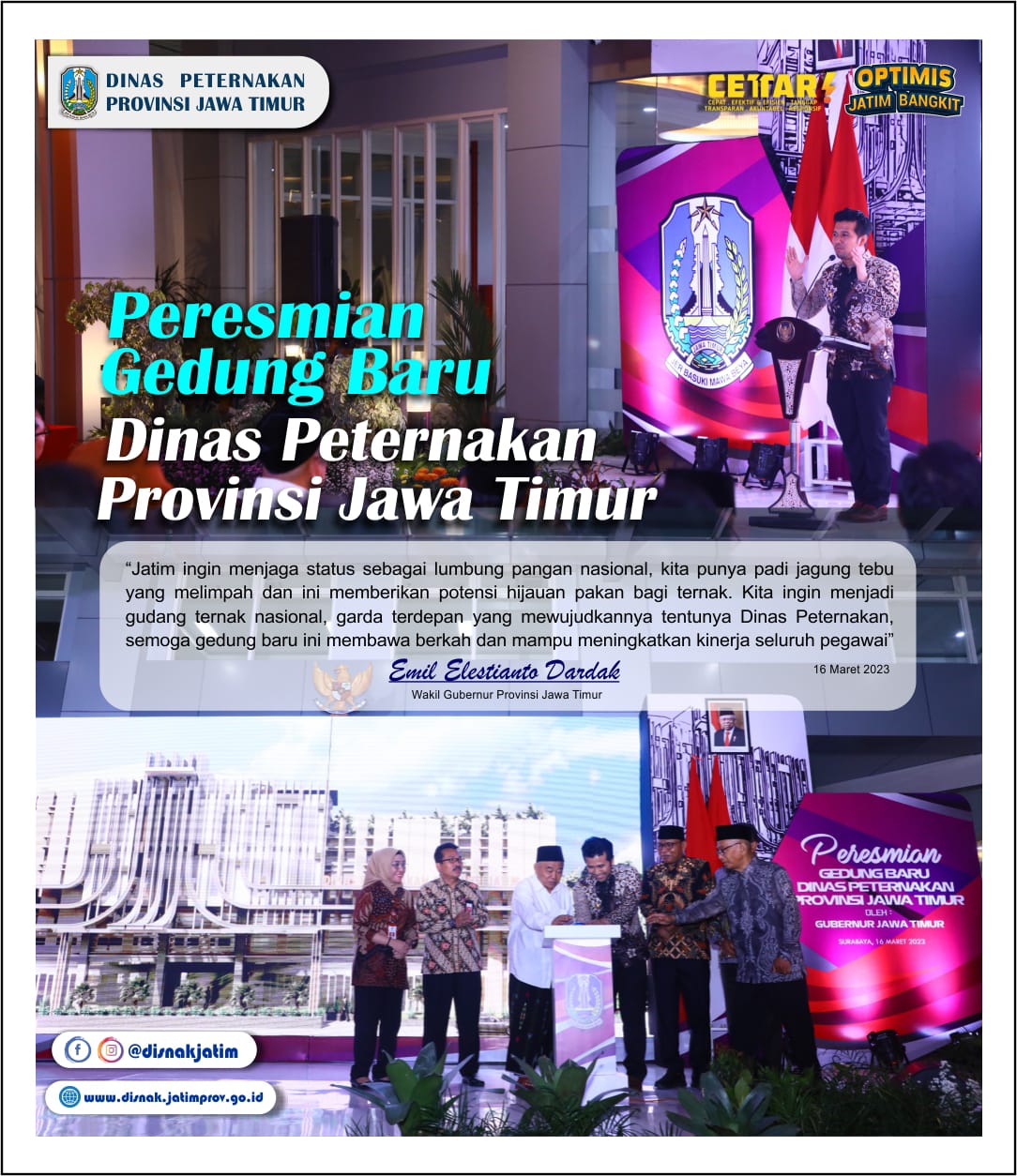 peresmian gedung disnak