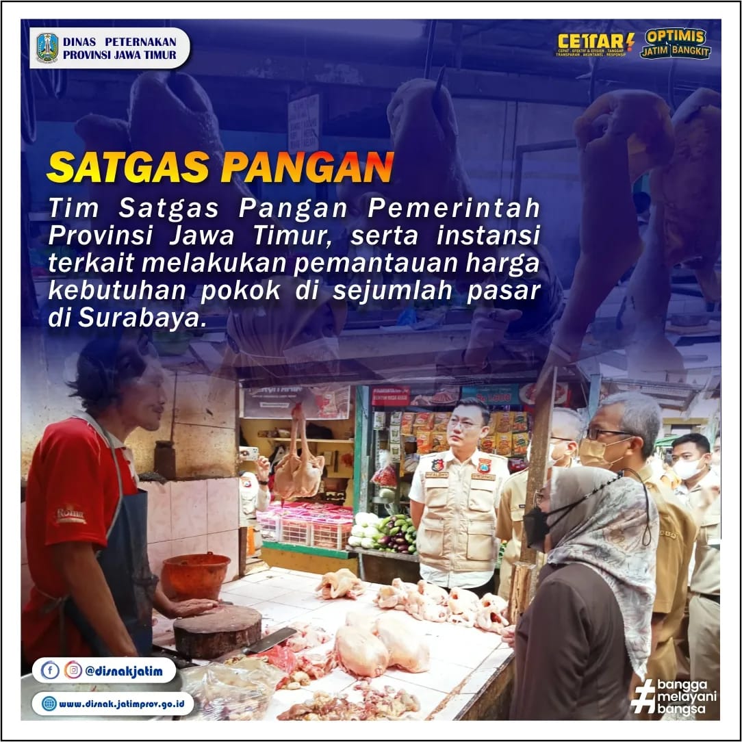 satgas jatim tinjau pasar di surabaya
