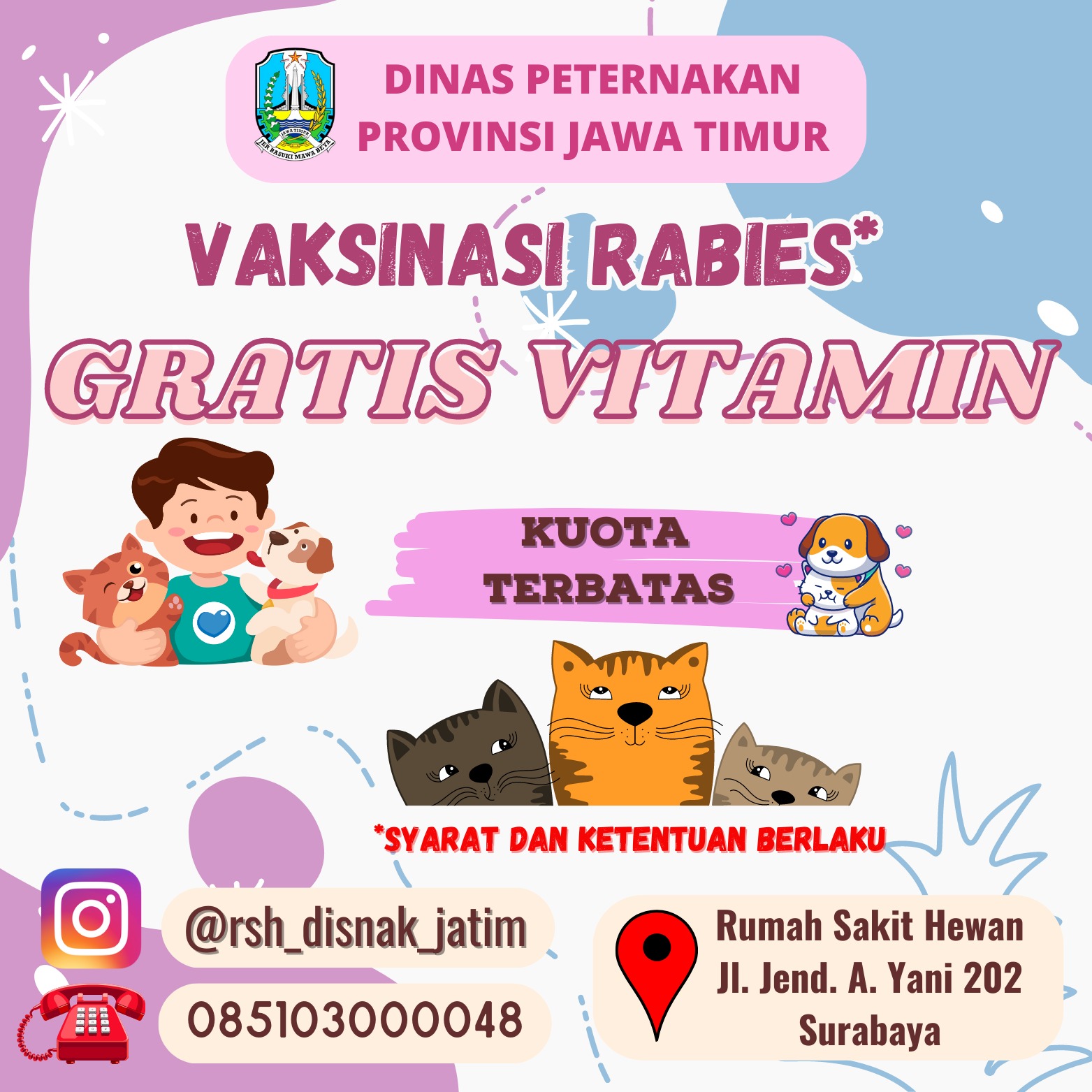 Vaksinasi rabies gratis vitamin