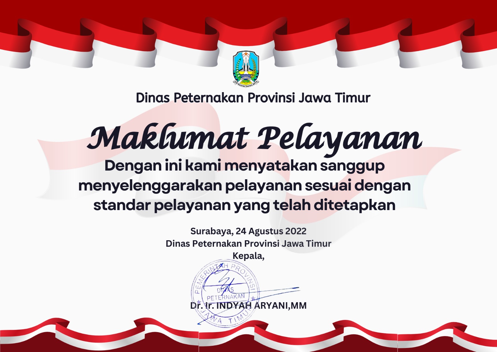 maklumat pelayana disnak jatim