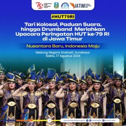 Upacara Pengibaran Sang Merah Putih Peringatan HUT ke-79 RI di Gedung Negara Grahadi Surabaya