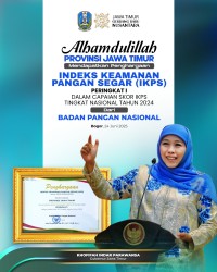 Jatim Raih Peringkat Pertama Nasional Indeks Keamanan Pangan